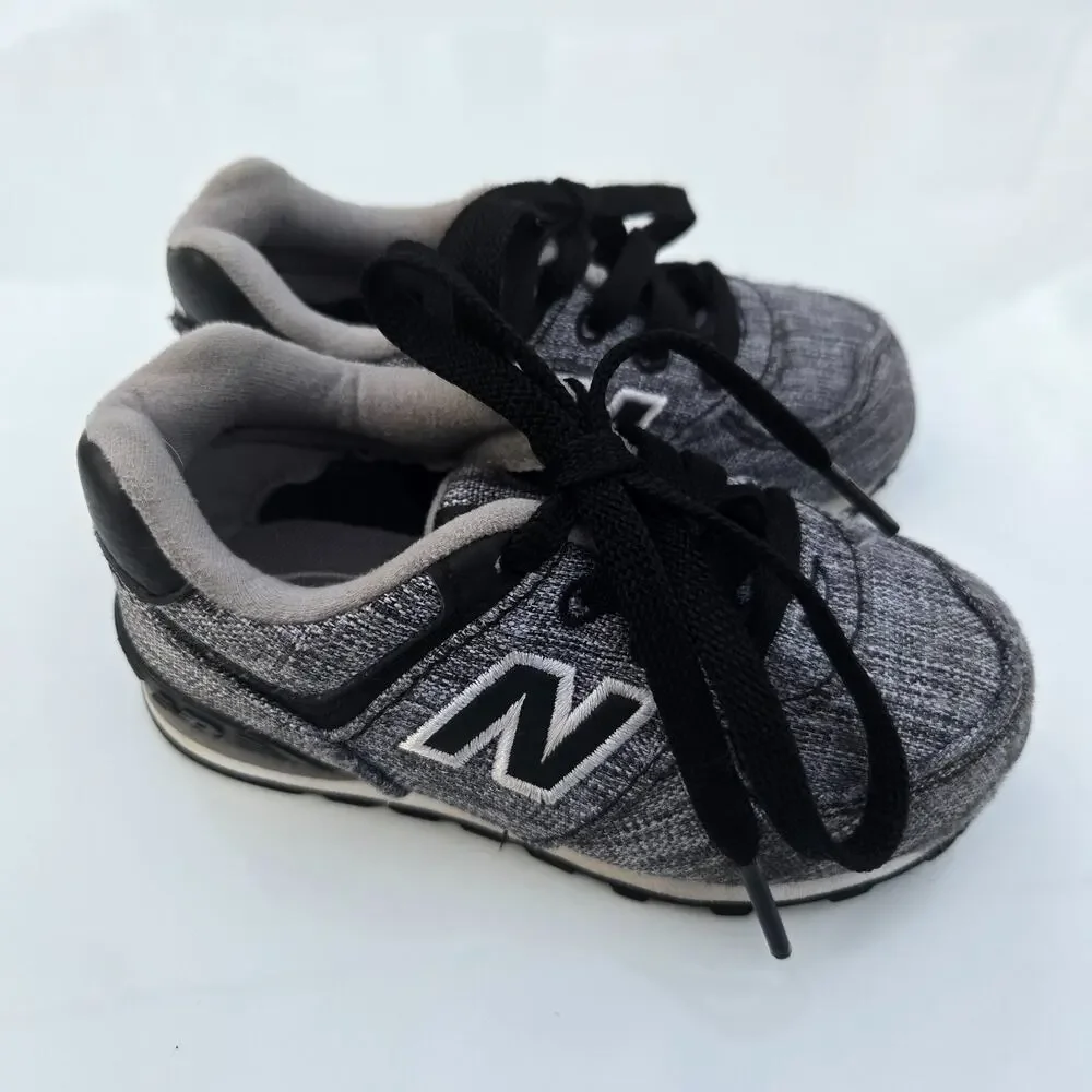 New Balance 574 Black Gray Size 6c Boys Tennis‎ Running Shoes